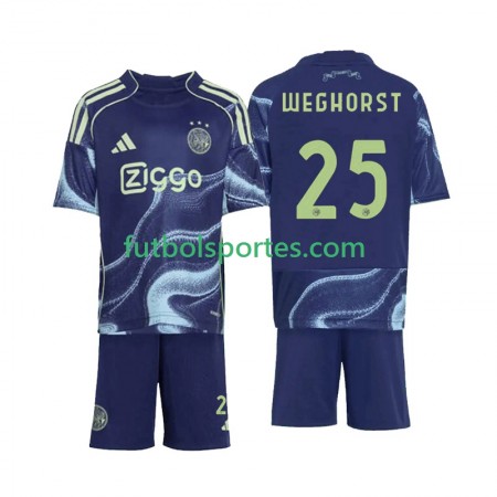 Camiseta AFC Ajax Wout Weghorst 25 Niño Segunda Equipación 2025/2026